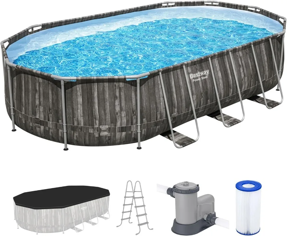 Pool Ladder Above Ground - Bestway Power Steel 20’ x 12’