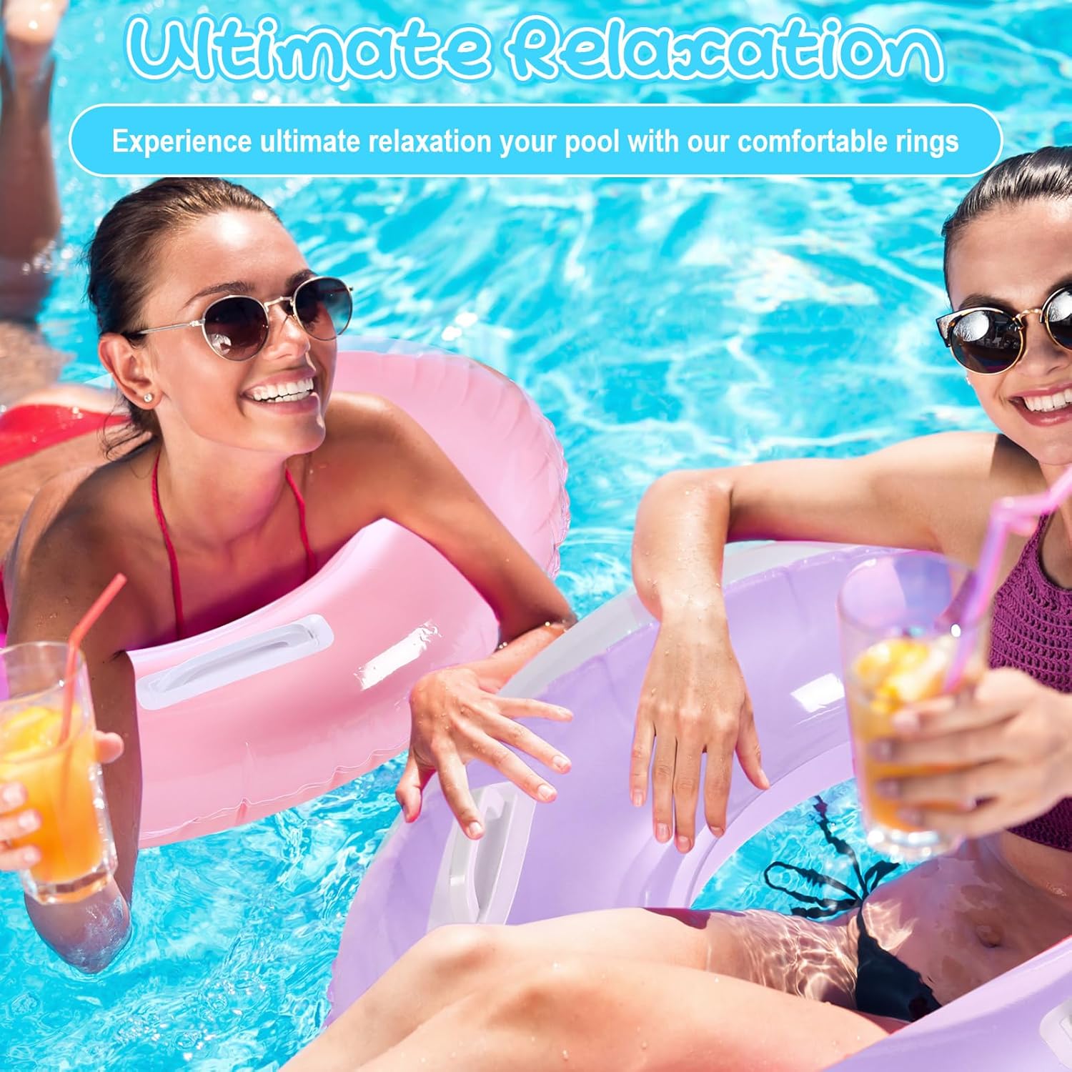 6 Pack 33'' Inflatable Pool Fl - огляд і ціна Pool Float Ring Inflatable