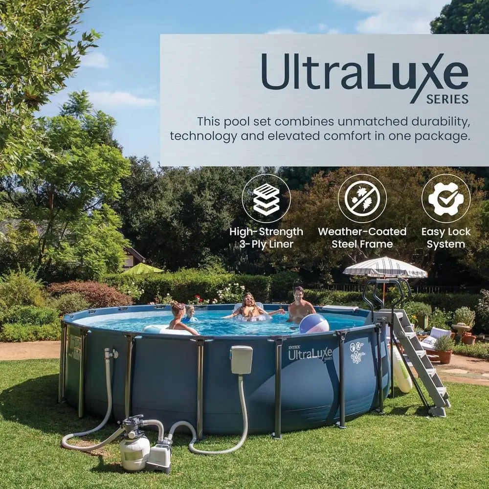 24' x 52 Round Above Ground Po - огляд і ціна Pool Ladder Above Ground