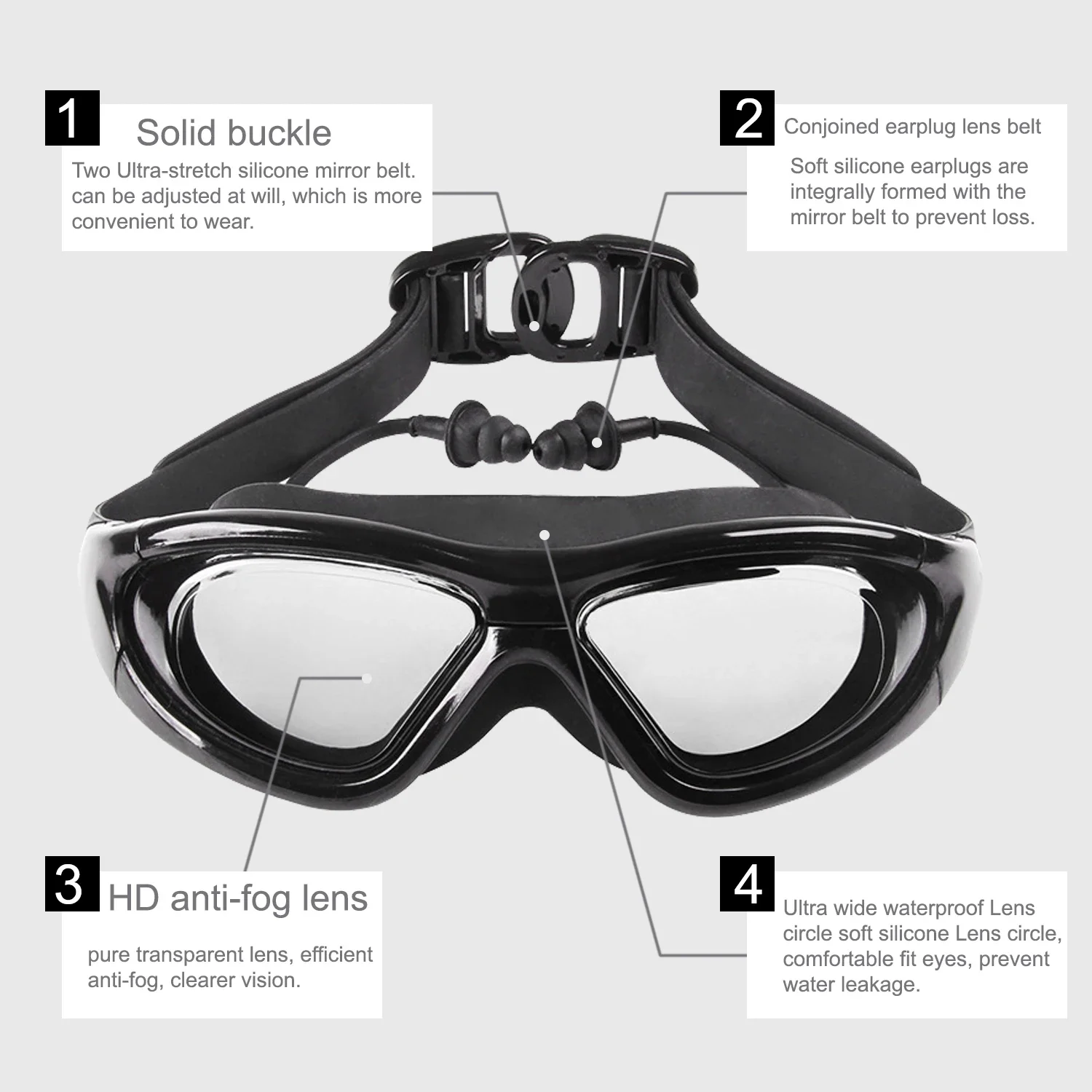Myopia Swimming Glasses with A - огляд і ціна Swim Goggles Anti Fog Uv