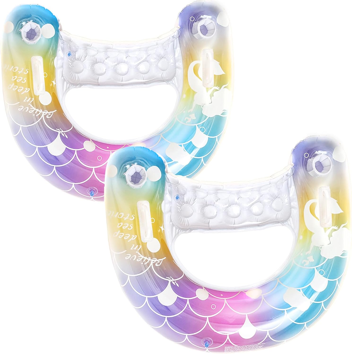 2 pcs Mermaid Pool Floats-30 i - огляд і ціна Pool Float Ring Inflatable