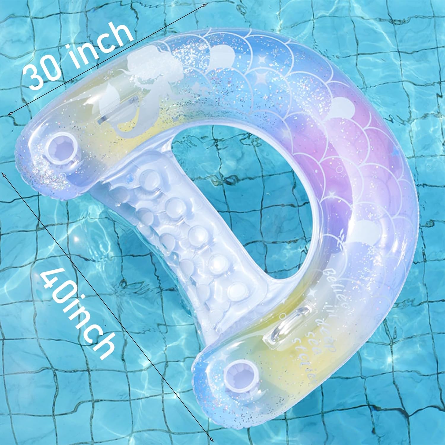 2 pcs Mermaid Pool Floats-30 i - огляд і ціна Pool Float Ring Inflatable