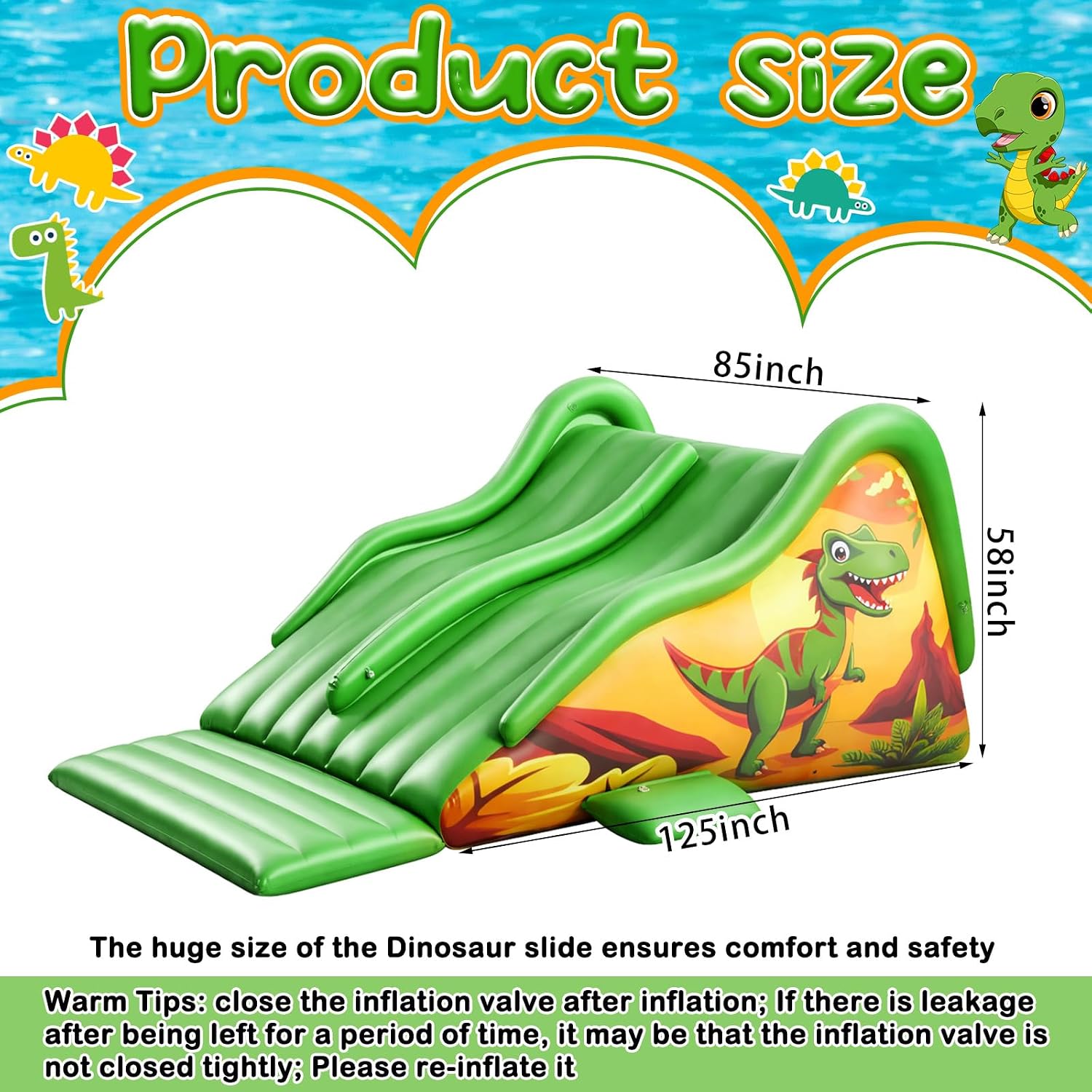 125 Inch Giant Inflatable Dino - огляд і ціна Water Slide Inflatable