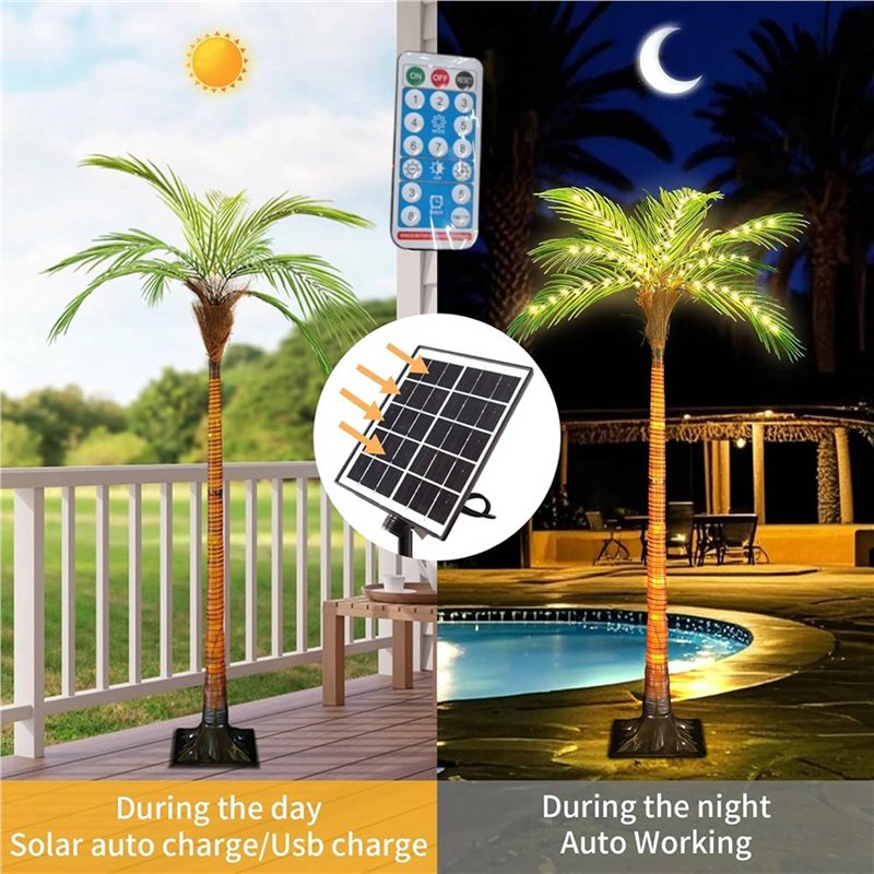 ABRW-Solar Palm Tree Lights Wi - огляд і ціна Pool Light Solar Rechargeable