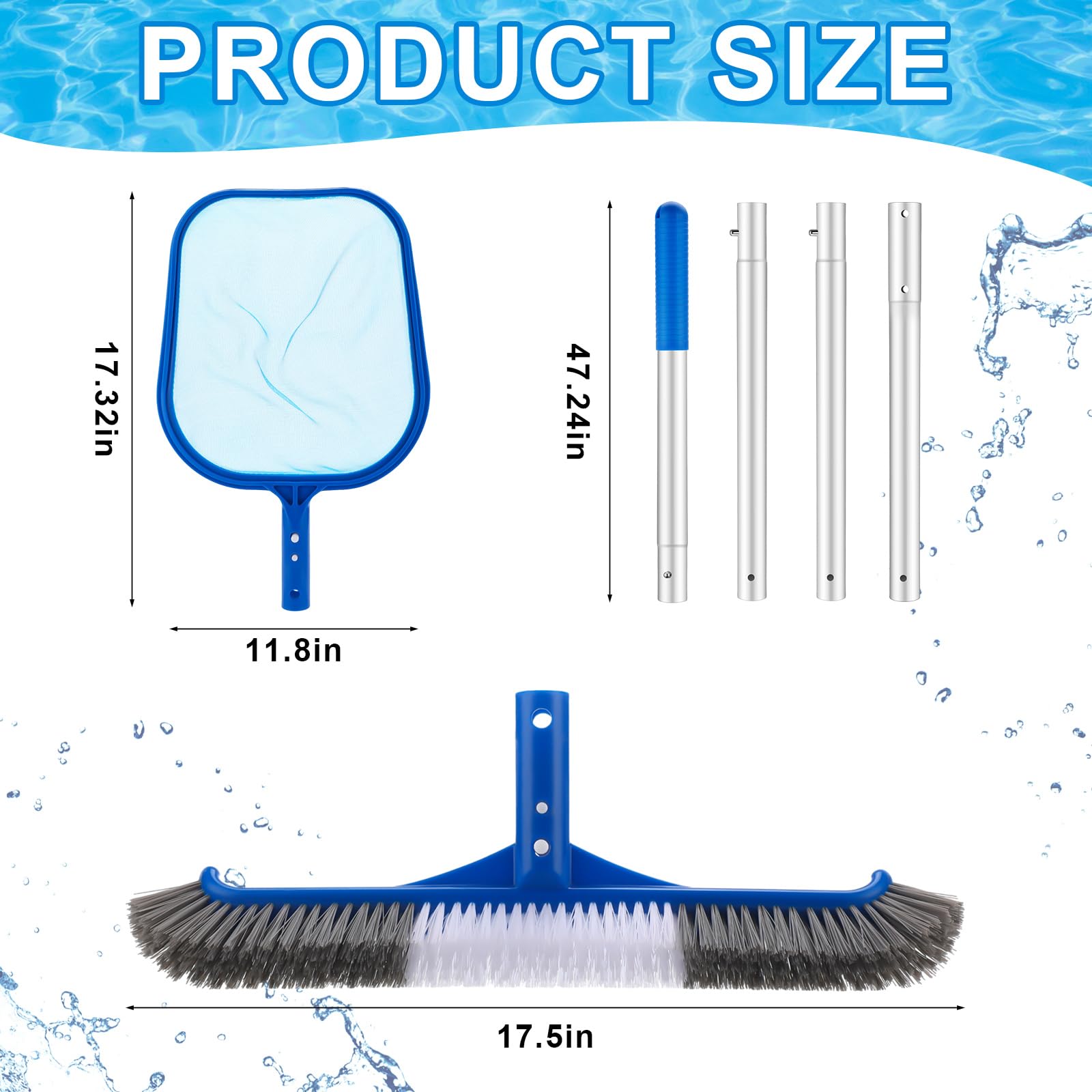 3 Pcs Pool Cleaning Kit with H - огляд і ціна Pool Skimmer Net