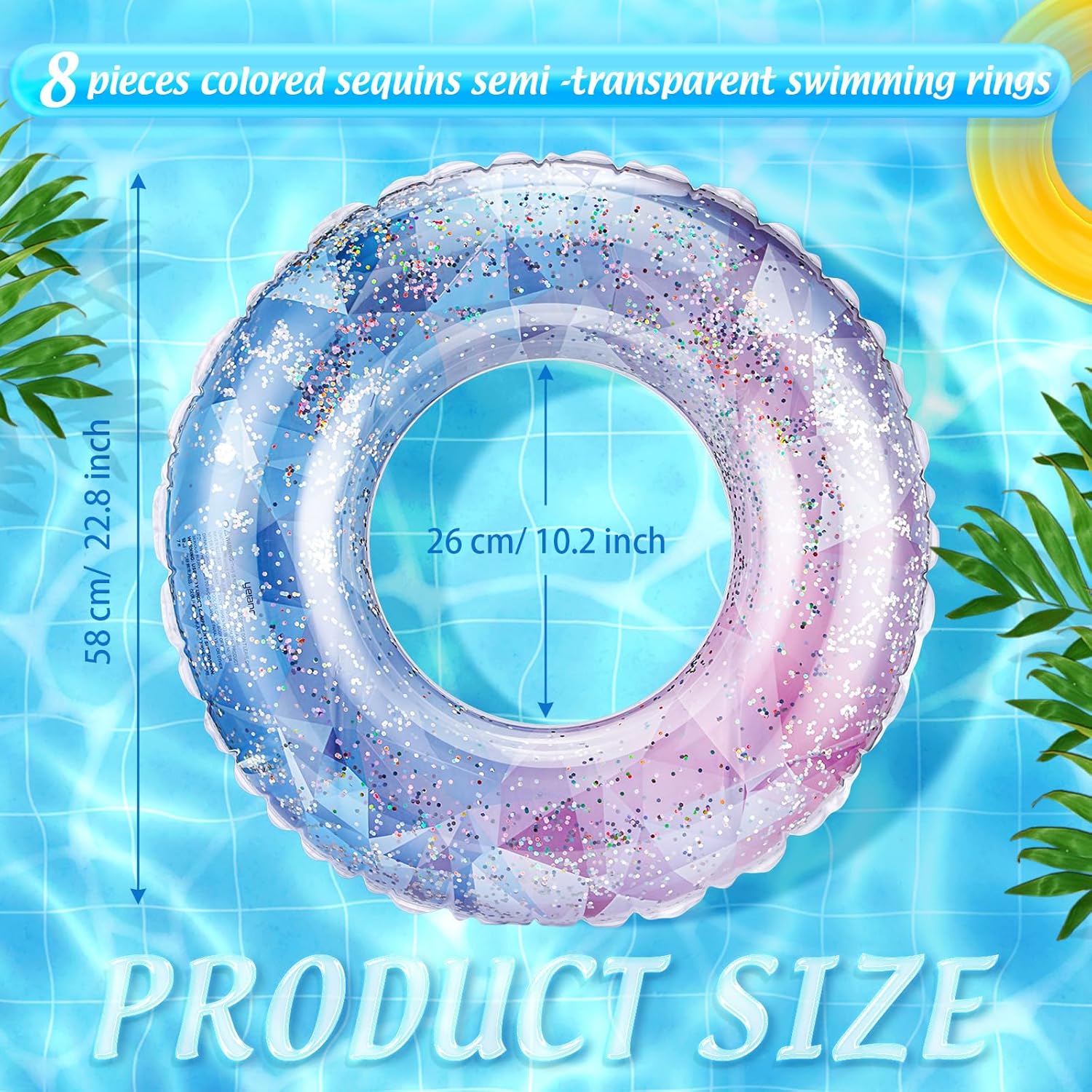 8 Pcs Inflatable Pool Floats T - огляд і ціна Pool Float Ring Inflatable