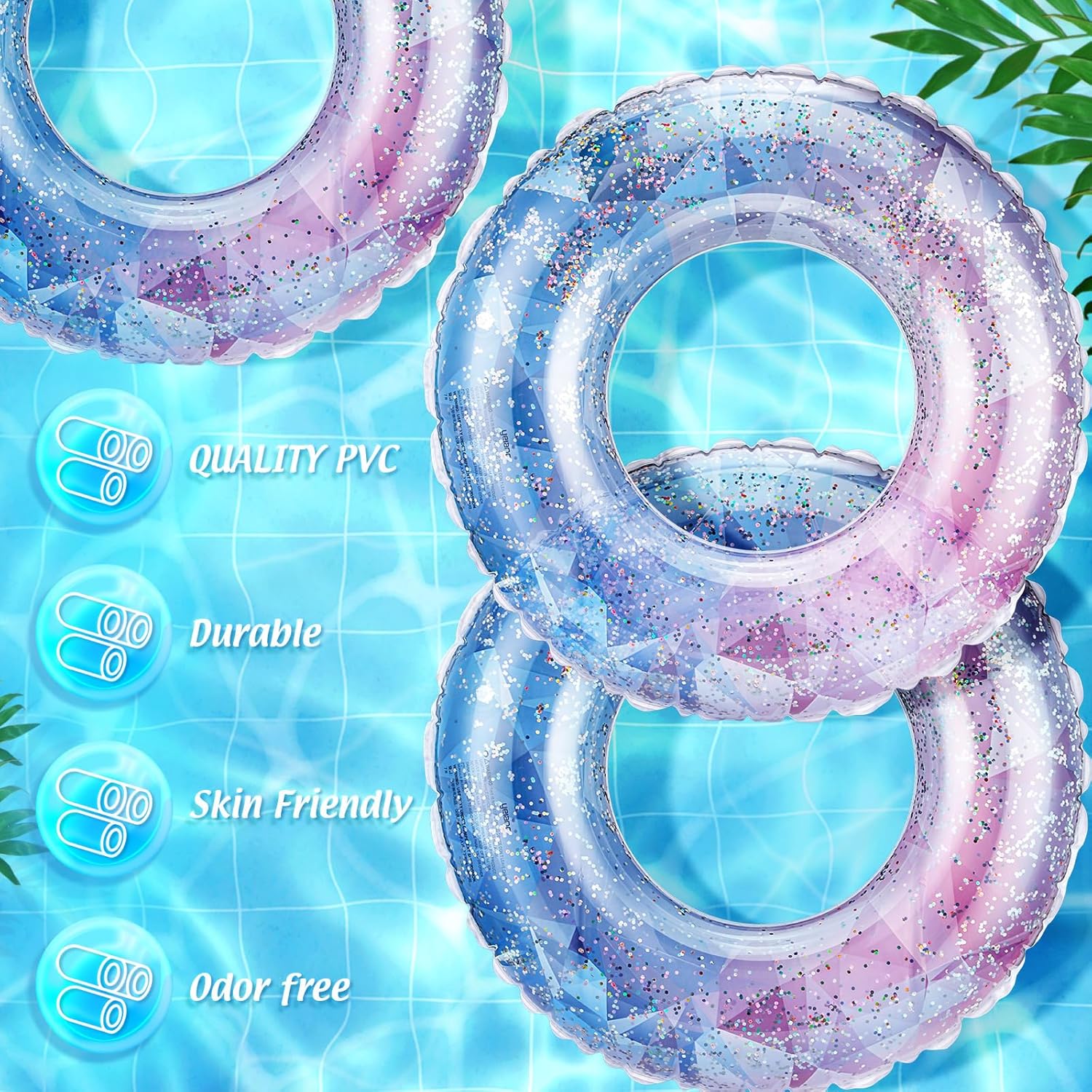 8 Pcs Inflatable Pool Floats T - огляд і ціна Pool Float Ring Inflatable