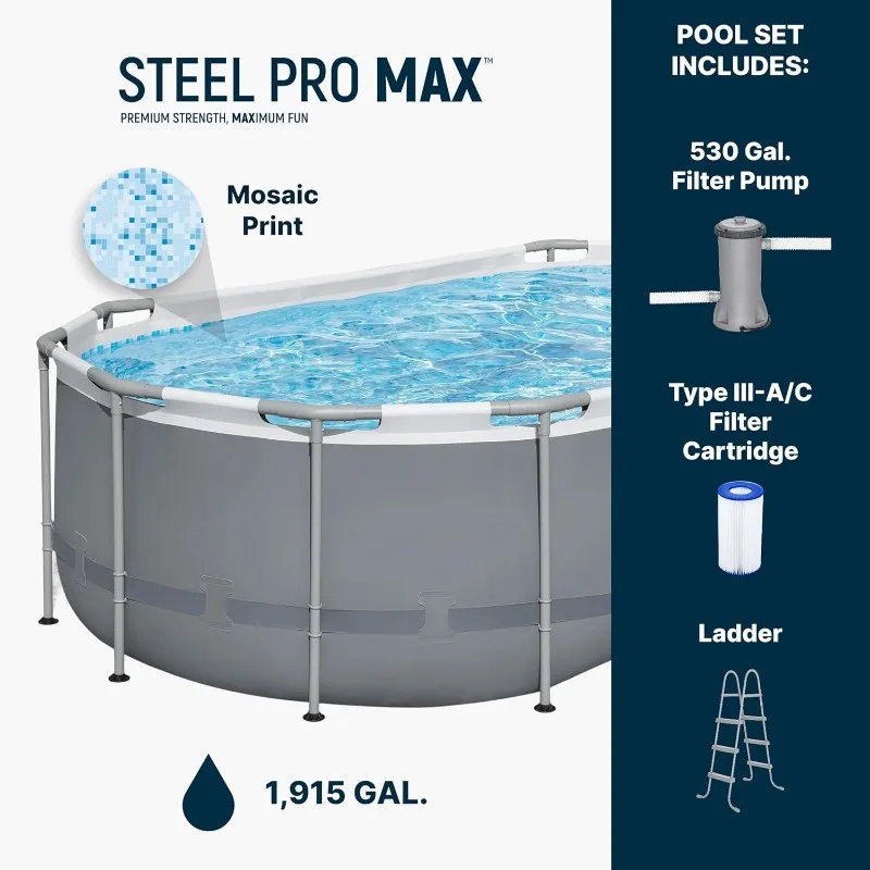Bestway Steel Pro MAX 14' x 8' - огляд і ціна Pool Ladder Above Ground